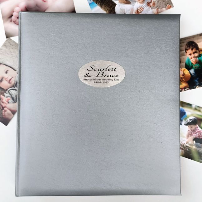 Personalised Wedding Photo Album 500 Silver