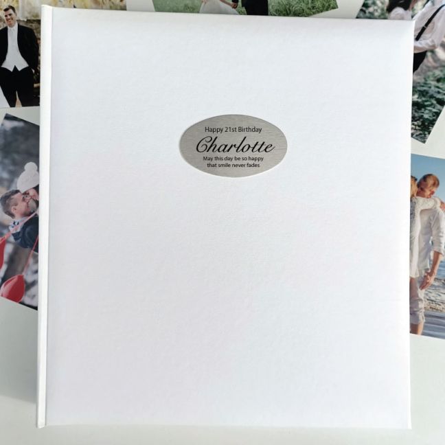 21st Birthday Personalised Photo Album 500 White