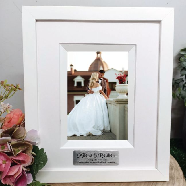 Wedding Photo Frame Silhouette White 4x6 