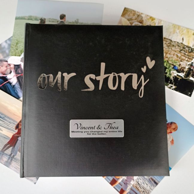 Our Story Personalised Photo Album 200 Photo Black