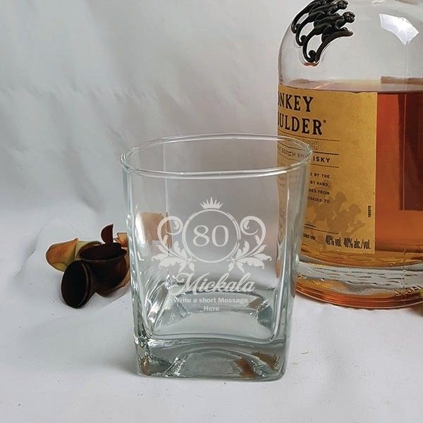 80th Birthday Engraved Personalised Scotch Spirit Glass (F)