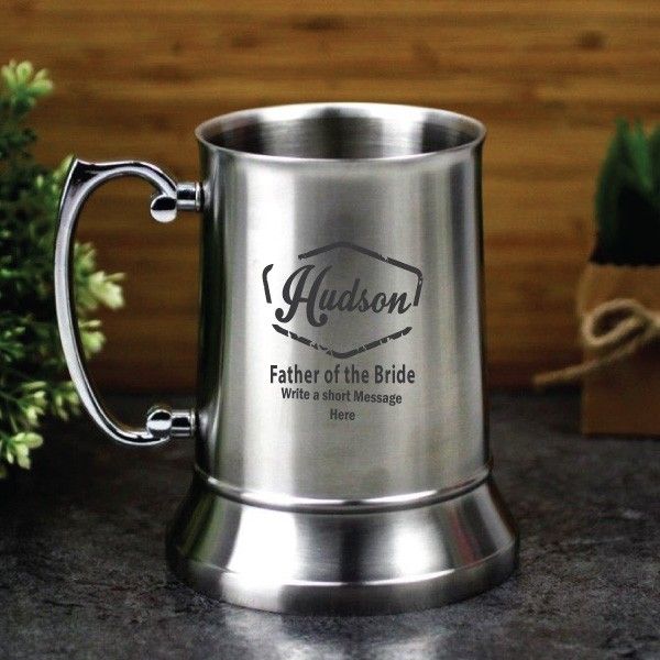 Father Of The Bride Personalised Stainless Beer Stein Mug