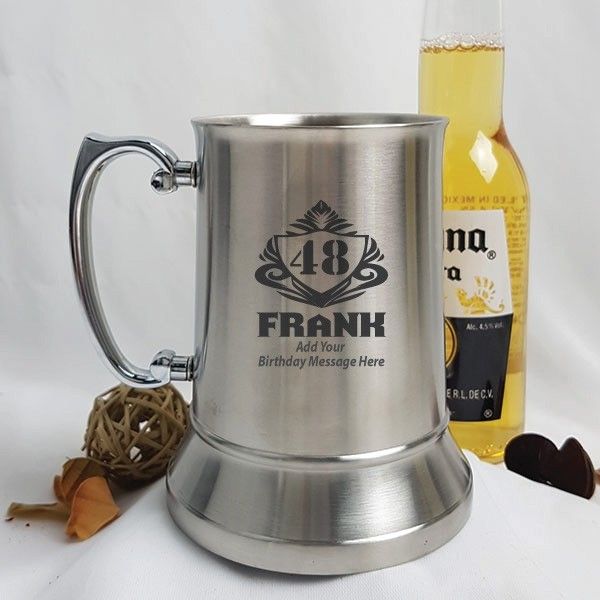 Birthday Engraved Stainless Beer Stein Glass (M)
