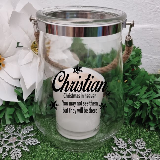 Christmas In Heaven Hurricane Vase Candle Holder