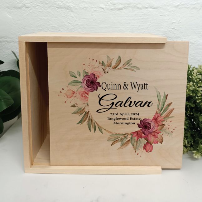 Wedding Keepsake Large Wooden Box - Native