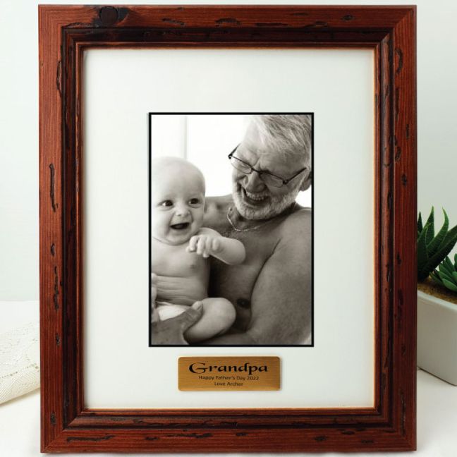 Grandad Personalised Photo Frame Mahogany Wood