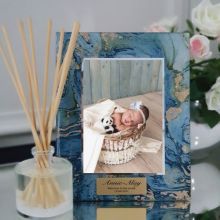 Baby Personalised Frame 5x7 Photo Glass Fortune Of Blue