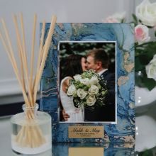 Wedding Personalised Frame 5x7 Photo Glass Fortune Of Blue