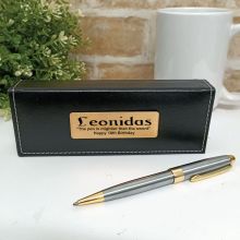 18th Birthday Satin & Gold Twist Pen Personalised Box