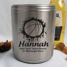 Basketball Coach Engraved Silver Stubby Can Cooler Personalised
