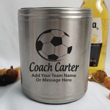 Soccer Coach Engraved Silver Stubby Can Cooler Personalised