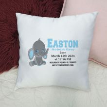 Personalised Cushion Cover Elephant Blue