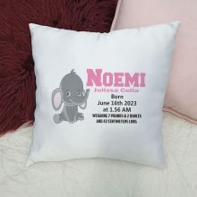 Personalised Cushion Cover Pink Elephant