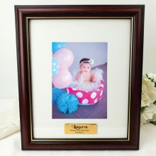 1st Birthday Classic Wood Photo Frame 5x7 Personalised Message