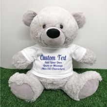Custom Text Message Bear 40cm Grey