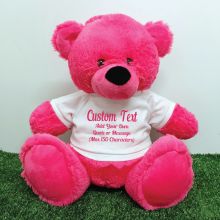 Custom Text Message Bear 40cm Hot Pink