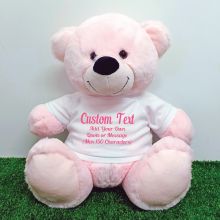 Custom Text Message Bear 40cm Light Pink