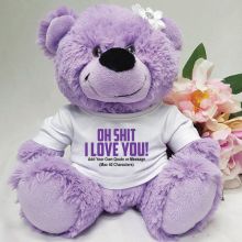 Naughty I Love You Valentines Day Bear - Lavender