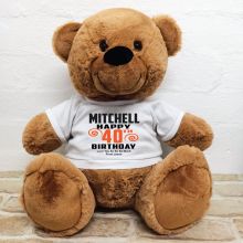 Personalised 40th Birthday Bear Brown 40cm