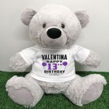Personalised 13th Birthday Bear Grey 40cm