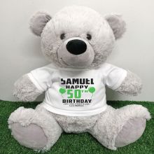 Personalised 50th Birthday Bear Grey 40cm