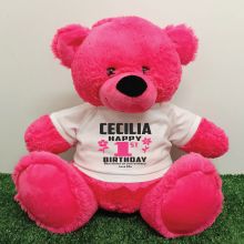 Personalised 1st Birthday Bear Pink 40cm