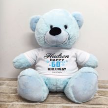 Personalised 60th Birthday Bear Light Blue 40cm