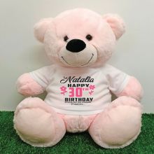 Personalised 30th Birthday Bear Light Pink 40cm