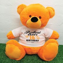 Personalised 16th Birthday Bear Orange 40cm