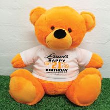 Personalised 21st Birthday Bear Orange 40cm