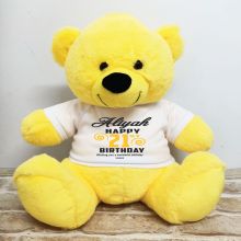 Personalised 21st Birthday Bear Yellow 40cm