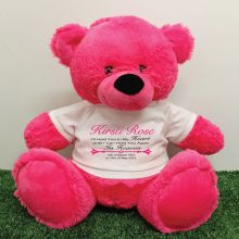Personalised Memory Teddy Bear 40cm Hot Pink
