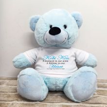 Personalised Memory Teddy Bear 40cm Light Blue