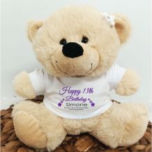 13th Birthday Bear Cream Plush