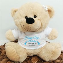 Personalised Birthday Bear Cream Plush