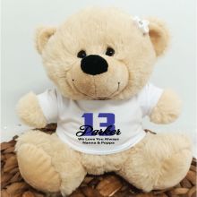13th Teddy Bear Cream Personalised Plush