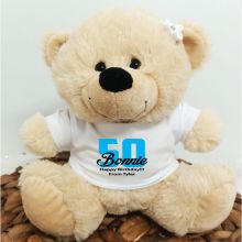 50th Teddy Bear Cream Personalised Plush