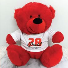 Personalised Birthday Teddy Bear Red Plush