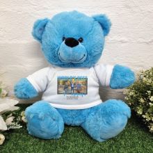 Worlds Best Pop Photo Bear Bright Blue 30cm