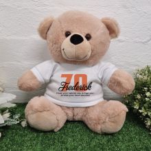 70th Birthday Bear Cream Plush 30cm