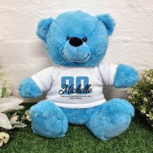 90th Birthday Bear Bright Blue Plush 30cm