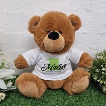 Personalised 1st Birthday Bear Brown Plush 30cm