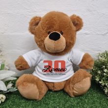 Personalised 30th Birthday Bear Brown Plush 30cm