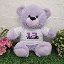 13th Birthday Bear Lavender Plush 30cm