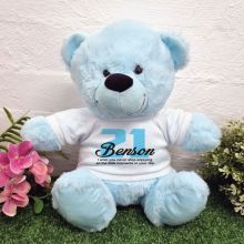 21st Birthday Bear Light Blue Plush 30cm