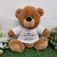 30th Birthday Personalised Birthday Bear Brown Plush 30cm