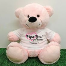 Valentines Day Bear Love Your Naughty Bits - 40cm Light Pink