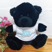 Personalised Newborn Bear Black Plush