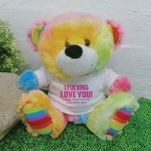 Love You Naughty Valentines Day Bear - Rainbow