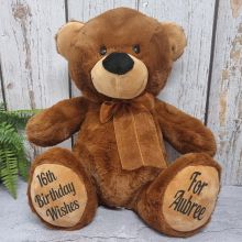 Personalised 16th Birthday Teddy Bear 40cm Plush Brown